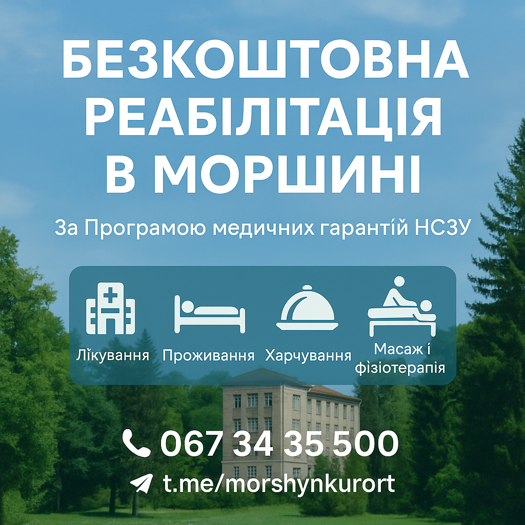 БЕЗОПЛАТНА реабілітація в Санаторії «Моршинкурорт»