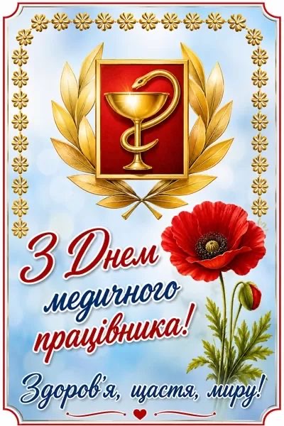 КНП “ЦМЛ м. Борислава” Щиро вітаємо вас із професійним святом – Днем медичного працівника!
